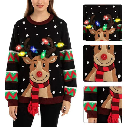 Neblig - beleuchtet Rentier Pullover