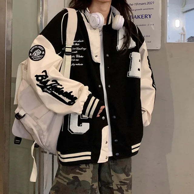 Willeke - Dames Baseballjack Vintage Bomber in Übergröße