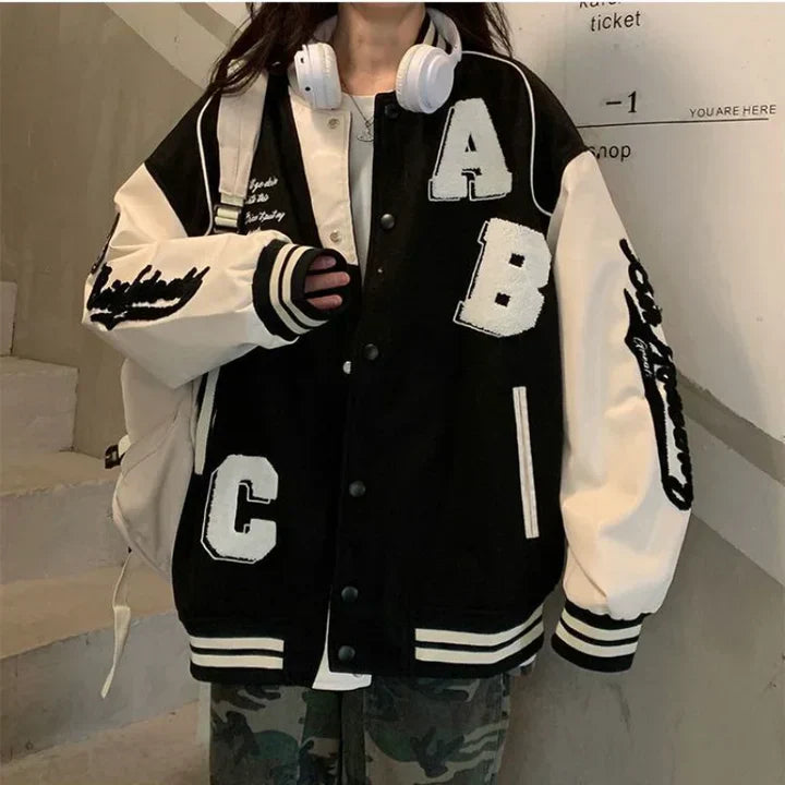 Willeke - Dames Baseballjack Vintage Bomber in Übergröße