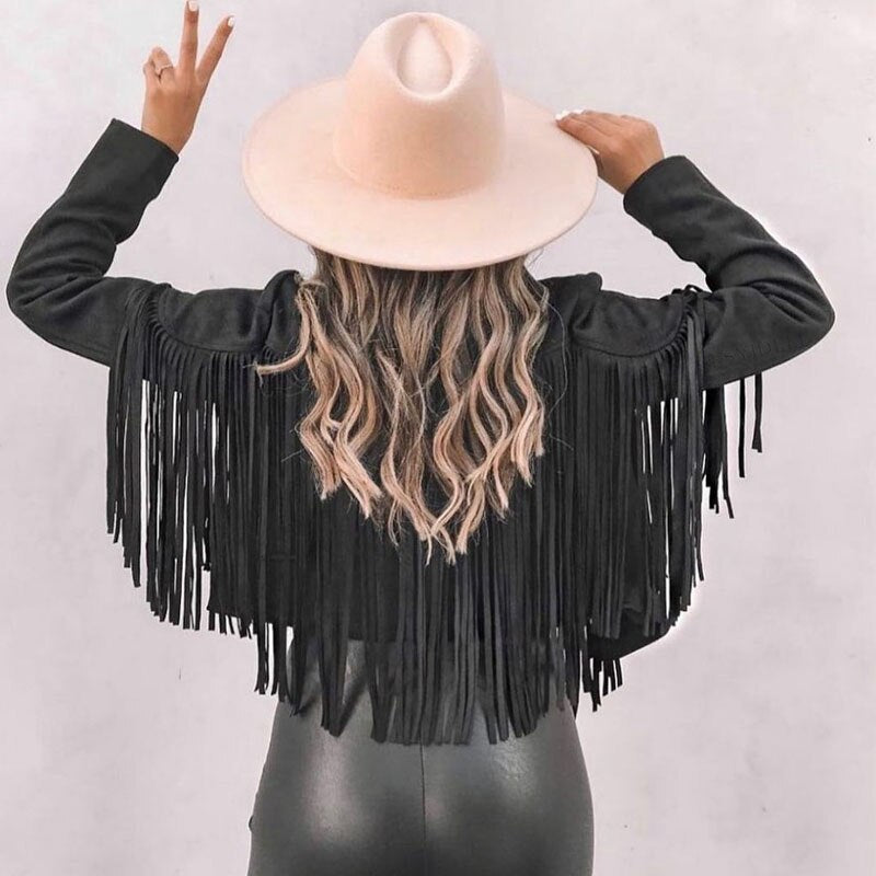 Brayer - Wildlederjacke mit Fransen - Damenstrickjacke mit Quasten für ein trendiges Outfit