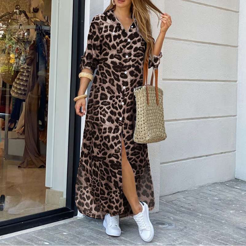 Elodie - Maxikleid mit Leopardenmuster