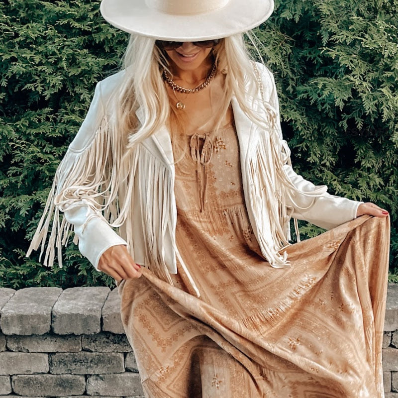 Brayer - Wildlederjacke mit Fransen - Damenstrickjacke mit Quasten für ein trendiges Outfit