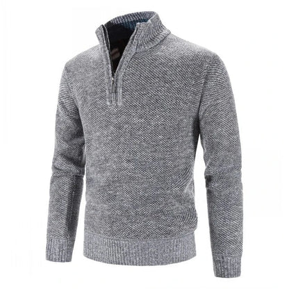 Luca - vielseitiger Strickpullover mit halbem Reißverschluss für Herren