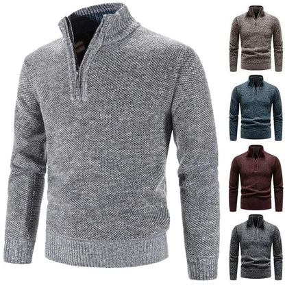 Luca - vielseitiger Strickpullover mit halbem Reißverschluss für Herren