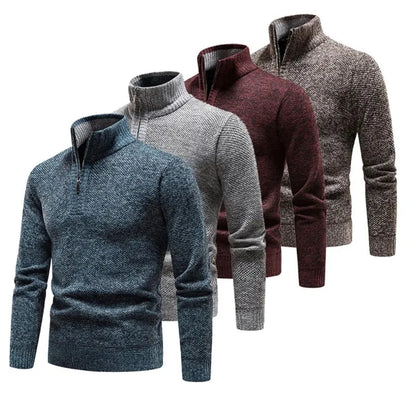 Luca - vielseitiger Strickpullover mit halbem Reißverschluss für Herren