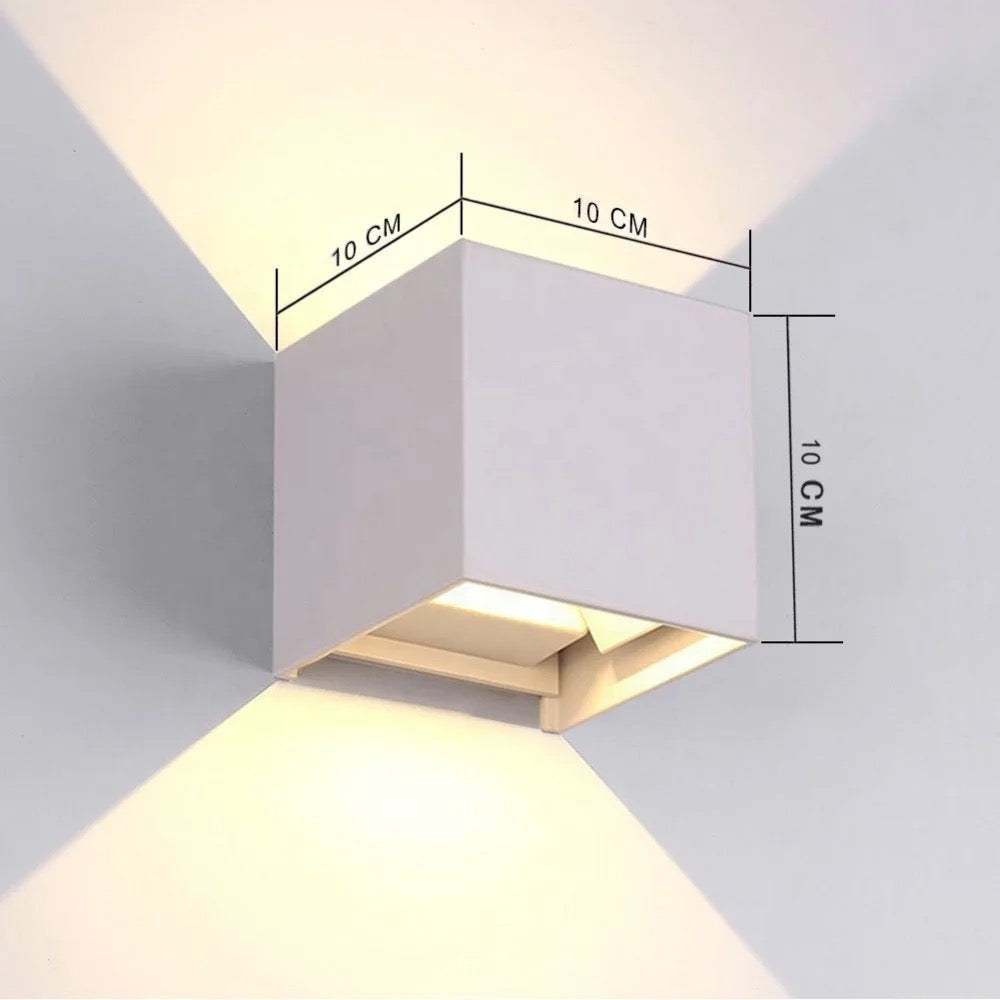 ZenGlow würfelförmige, einzigartige Wandlampe für eine warme, gemütliche Atmosphäre im Innen- und Außenbereich