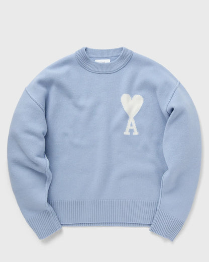 Bram - Ami Paris Atmungsaktiver Strickpullover mit Herz und Buchstabe Ein Detail