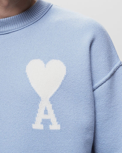 Bram - Ami Paris Atmungsaktiver Strickpullover mit Herz und Buchstabe Ein Detail