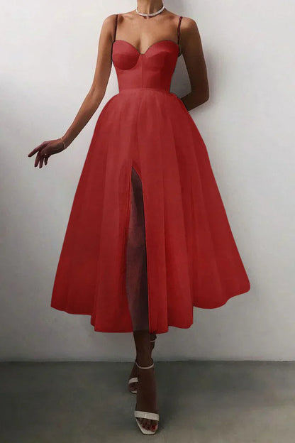 Esmeralda - Spaghetti Riemen gerade Linie Abschlussball Kleid