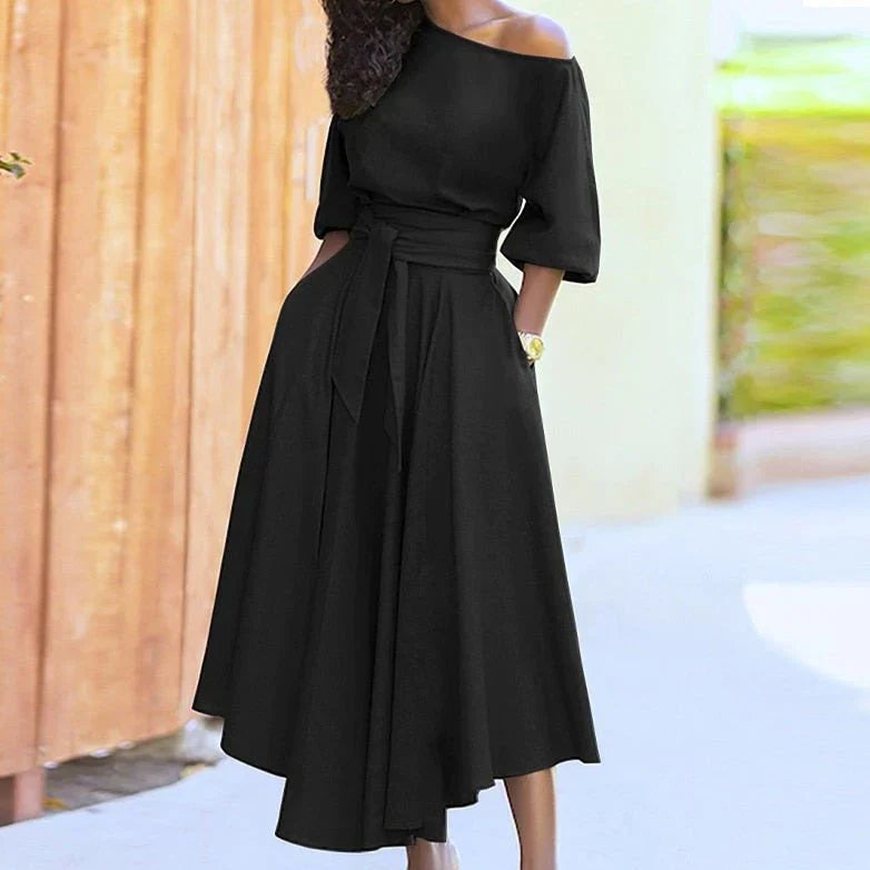 Suzanne - A-Linien-Krawattenkleid mit Taschen