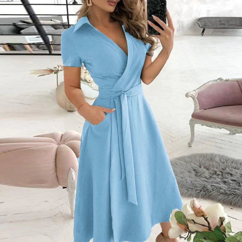 Suzanne - A-Linien-Krawattenkleid mit Taschen