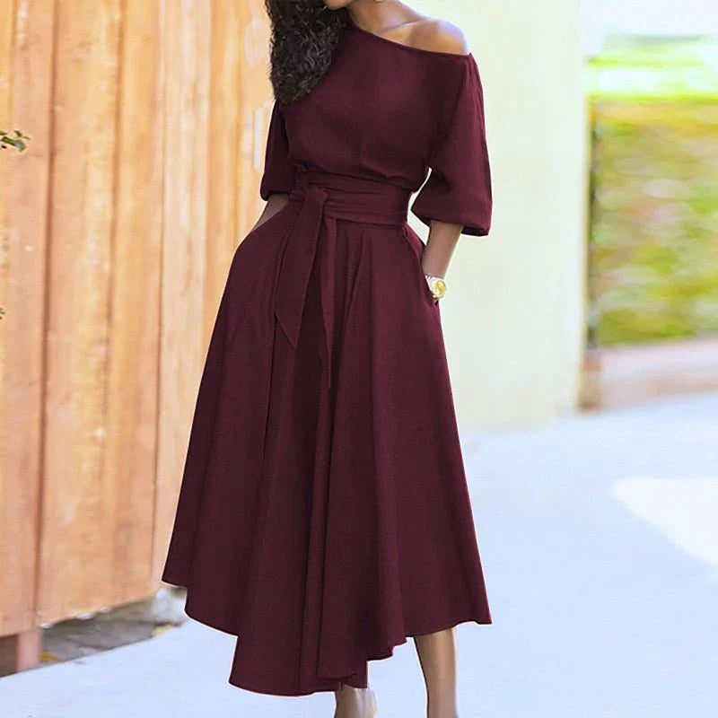 Suzanne - A-Linien-Krawattenkleid mit Taschen