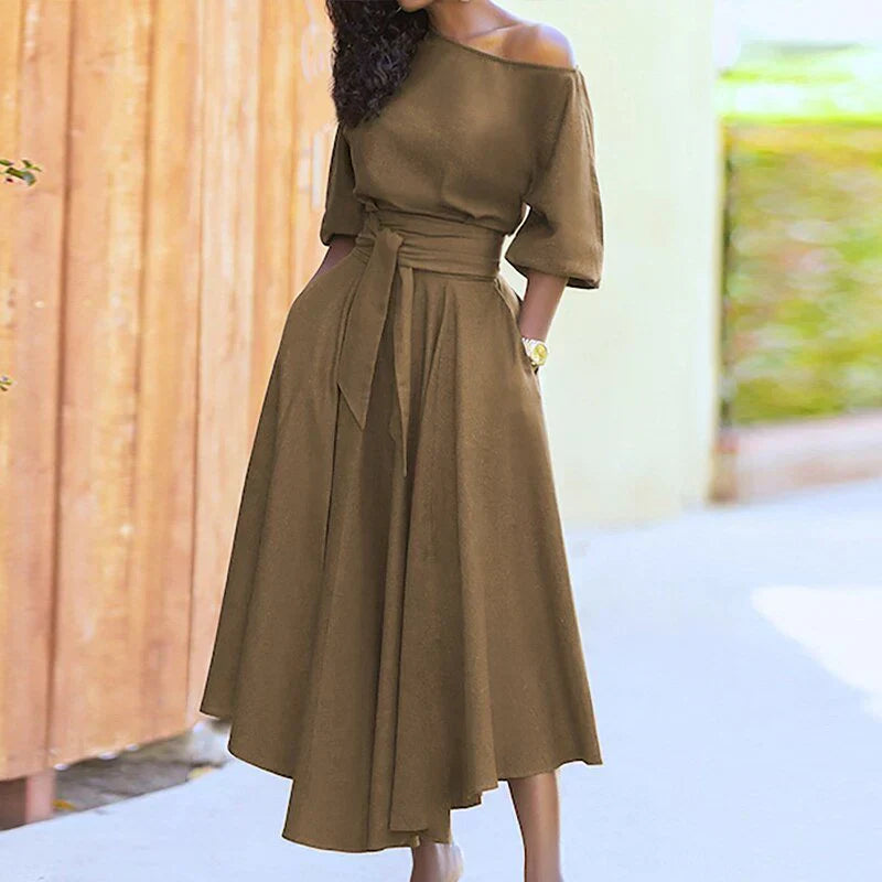 Suzanne - A-Linien-Krawattenkleid mit Taschen