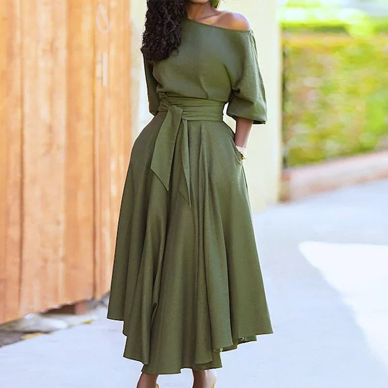 Suzanne - A-Linien-Krawattenkleid mit Taschen