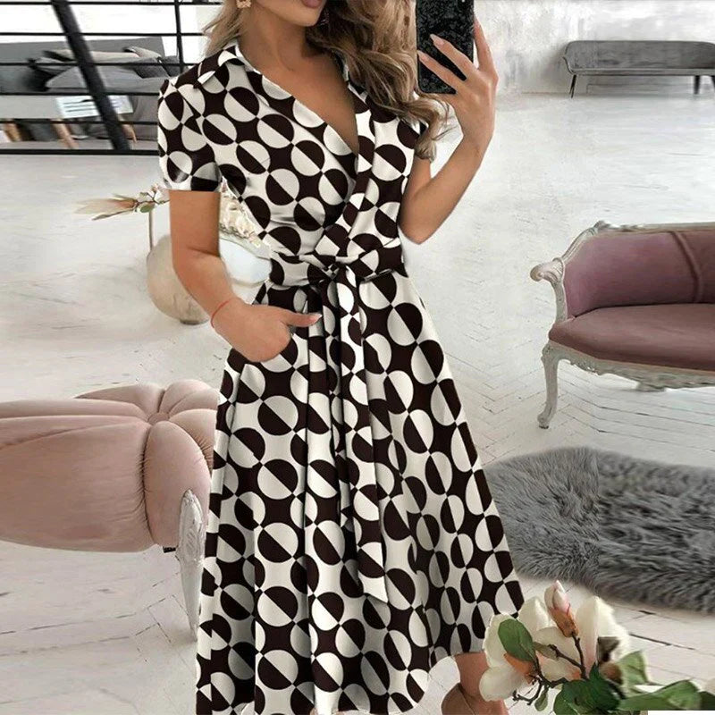 Suzanne - A-Linien-Krawattenkleid mit Taschen