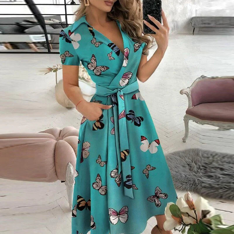 Suzanne - A-Linien-Krawattenkleid mit Taschen