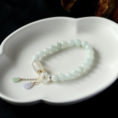 Purity&Harmony weißer Jade und Achat Perlen Armband