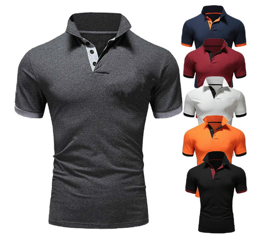 NovaLux Herren-Poloshirt mit kurzen Ärmeln und Knöpfen