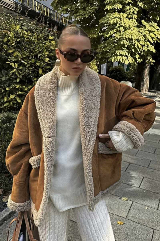 Ansa - Übergroße Jacke aus Shearling