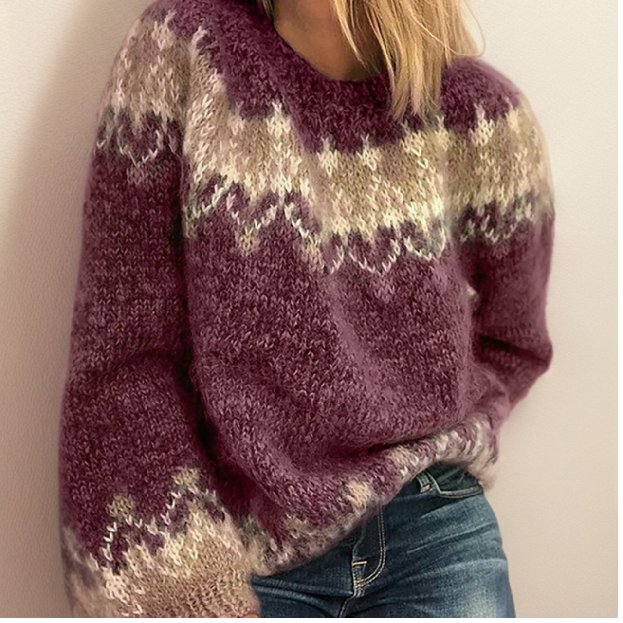 Carmelia - eleganter und bequemer Jacquard-Pullover