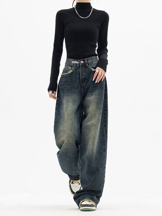 Lura - Y2K Jeans - damen vintage Straßenkleidung koreanische baggy-jeans