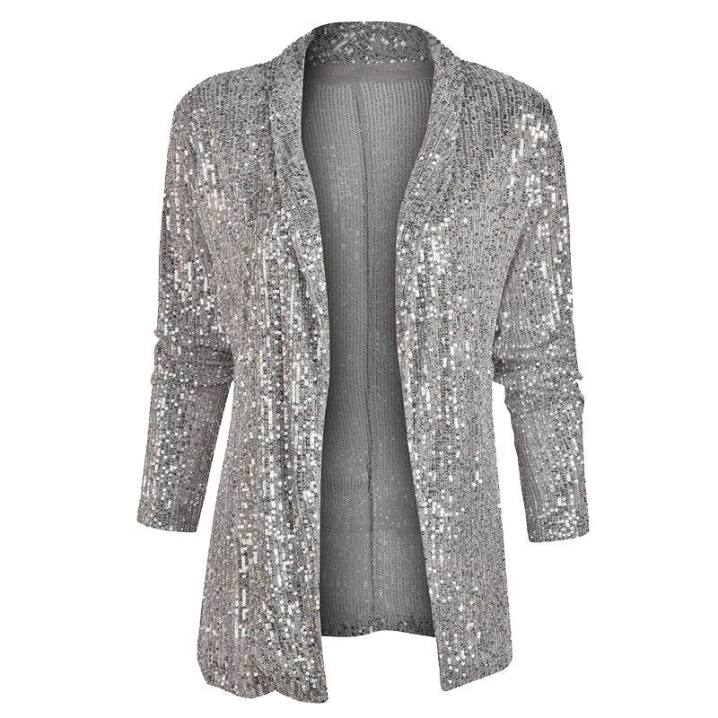 Jullia - Blazer-Strickjacke mit Glitzerpailletten