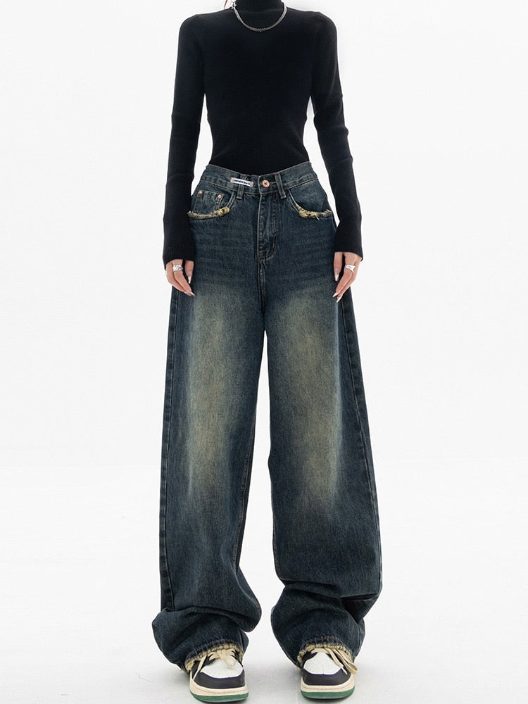 Lura - Y2K Jeans - damen vintage Straßenkleidung koreanische baggy-jeans