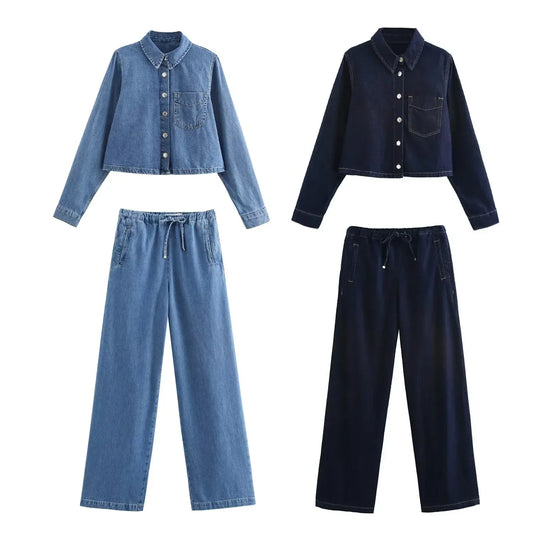 Anna - Zweiteiliges Denim-Set