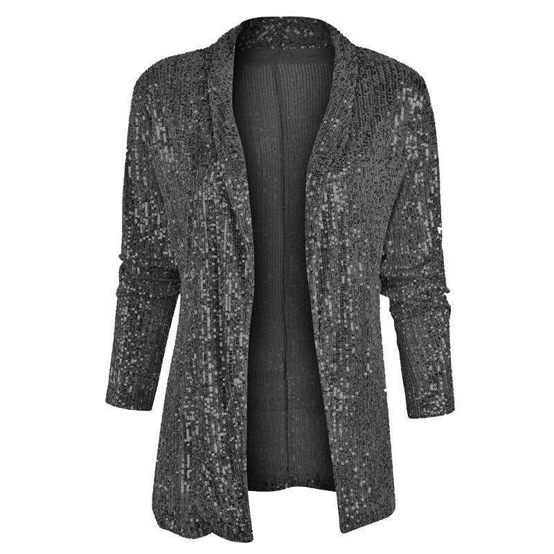 Jullia - Blazer-Strickjacke mit Glitzerpailletten