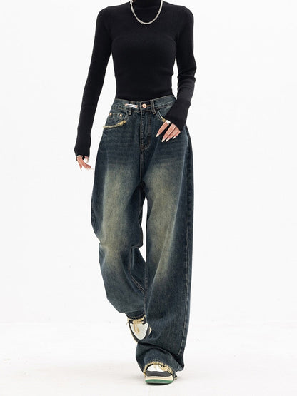 Lura - Y2K Jeans - damen vintage Straßenkleidung koreanische baggy-jeans