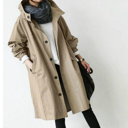 Serenita Sturm- und wasserfester Damen-Trenchcoat mit Kapuze