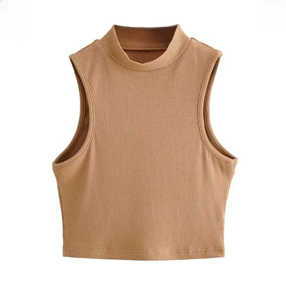 Daisy - Damen Retro-Sport-Top mit enger Passform, hohem Halsausschnitt und ärmellos