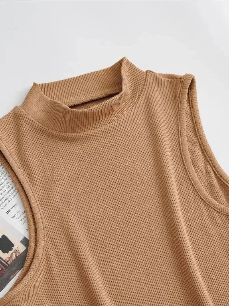 Daisy - Damen Retro-Sport-Top mit enger Passform, hohem Halsausschnitt und ärmellos