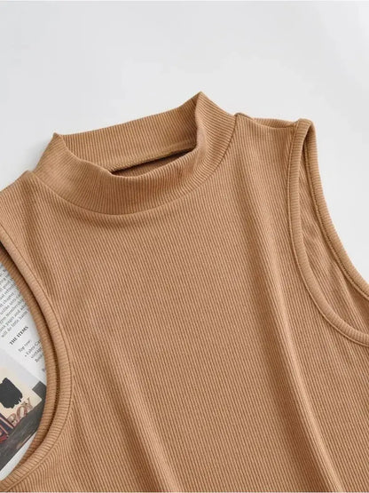 Daisy - Damen Retro-Sport-Top mit enger Passform, hohem Halsausschnitt und ärmellos