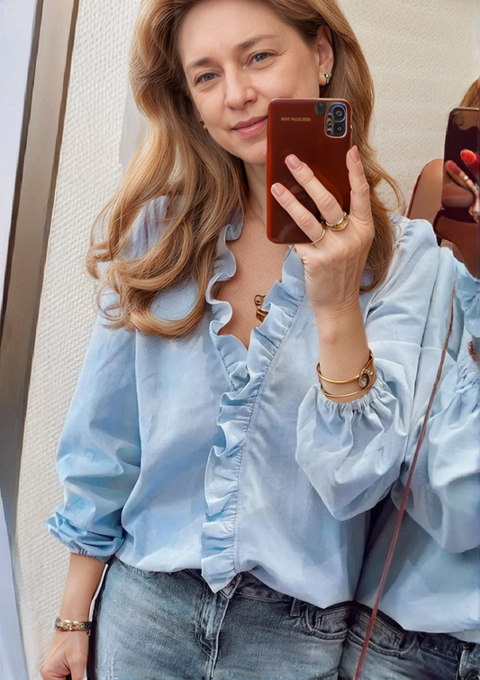 Chloe - Geblümte Bluse mit Rüschen