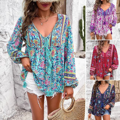 Kate - Bohème Bluse mit Paisley Muster