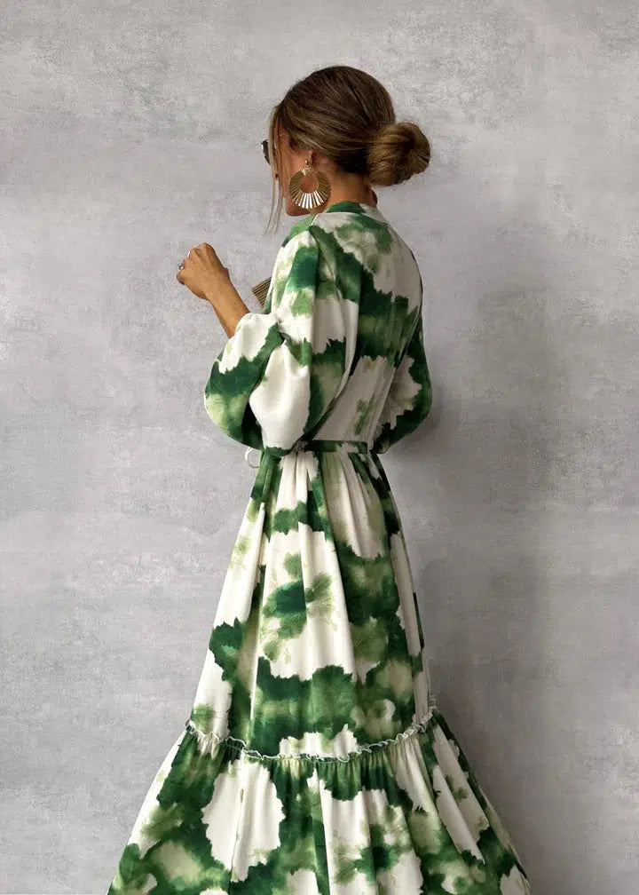 Thalia - kunstvoll bedrucktes Maxikleid für jeden Tag mit Stil