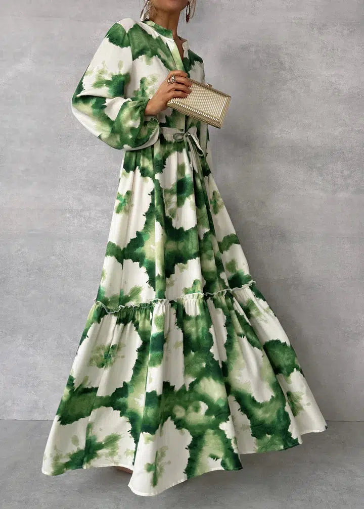 Thalia - kunstvoll bedrucktes Maxikleid für jeden Tag mit Stil