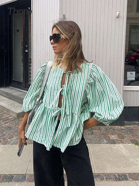 Caroline - Bluse mit Puffärmeln