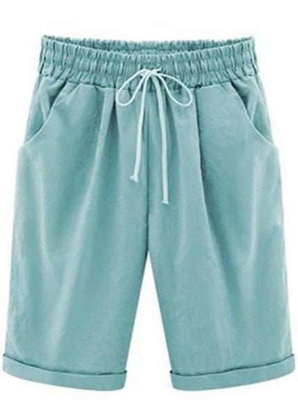 Nikki - Frauen lässig Sommer Urlaub lose Baumwolle Shorts Hosen mit Taschen und Kordelzug