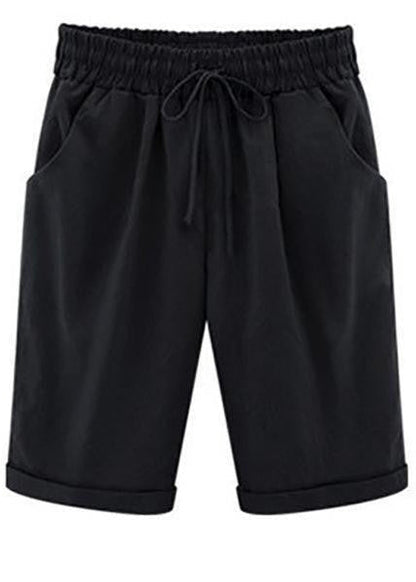 Nikki - Frauen lässig Sommer Urlaub lose Baumwolle Shorts Hosen mit Taschen und Kordelzug
