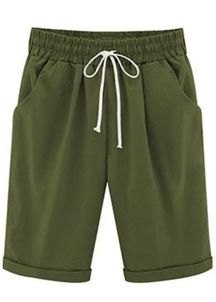 Nikki - Frauen lässig Sommer Urlaub lose Baumwolle Shorts Hosen mit Taschen und Kordelzug