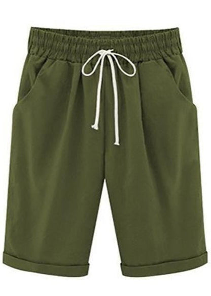 Nikki - Frauen lässig Sommer Urlaub lose Baumwolle Shorts Hosen mit Taschen und Kordelzug