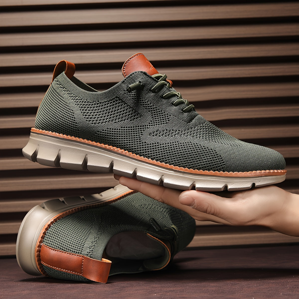 Johan - Gewebte modische orthopädische Herrenschuhe mit Schnürsenkeln
