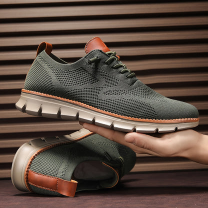Johan - Gewebte modische orthopädische Herrenschuhe mit Schnürsenkeln