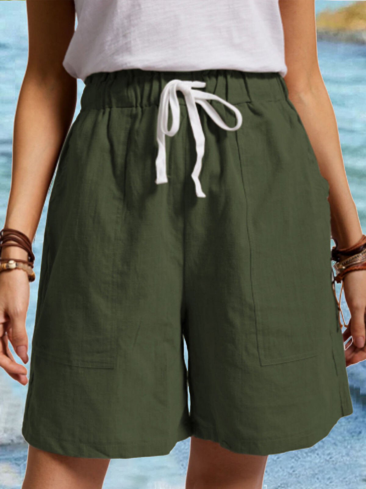 Eulalia - weiße Freizeitshorts aus Baumwolle