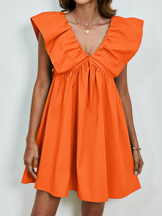 Mia - Kleid mit V-Ausschnitt und Puffärmeln
