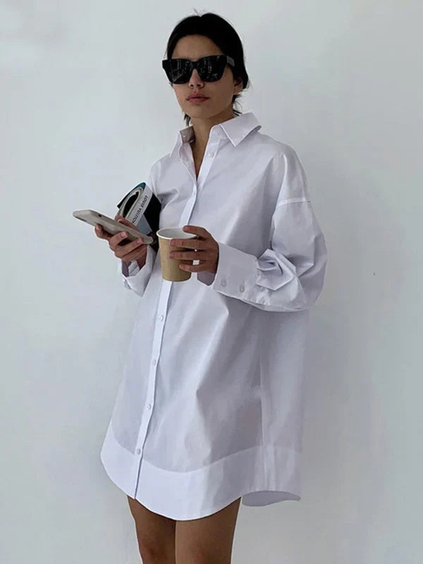 leila long bluse oversized shirt kleid