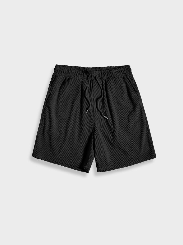 Victor - Leinen Sommerurlaub Zweiteiliges Set aus Button Up Shirt mit kurzen Ärmeln und elastischen Shorts für Männer