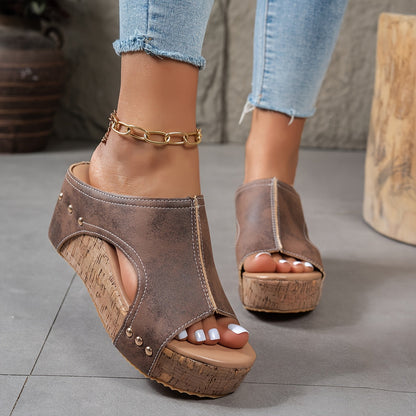 Lieke - zehenoffener Stilettoabsatz Clogs mit Stollen und atmungsaktivem Leder